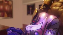 3d animated big_ass dark-skinned_male doggy_style doomfist jiggle no_sound overwatch overwatch_2 tagme video widowmaker