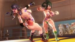 2girls 3d 3d_(artwork) abs alternate_breast_size alternate_version_available ass big_ass big_breasts big_butt black_eye boxing boxing_gloves boxing_ring breasts bruise bruised bruises catfight female female_only fight fighting fighting_ring gloves green_hair griffanz gym huge_breasts jirou_kyouka kyoka_jiro large_ass large_breasts large_butt long_hair mouthpiece multiple_girls muscular muscular_female my_hero_academia punch punching punching_face purple_hair red_boxing_gloves red_gloves ryona short_hair topless topless_boxing topless_female tsuyu_asui vs white_boxing_gloves white_gloves wide_hips