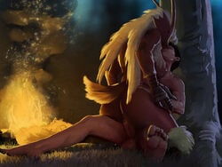 anthro avian balls blaziken breasts duo erection female fire hattonslayden human interspecies male mammal nintendo nude penetration penis pokemon pokemon_(species) pokephilia pussy sex straight vaginal_penetration video_games