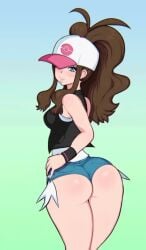 1girls 2d afrobull animated ass female female_focus female_only hilda_(pokemon) nintendo pokemon pokemon_bw sound tagme video