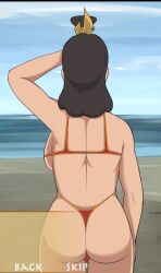 1girls 2d avatar_legends back_view big_ass big_breasts bikini female female_only fire_nation four_elements_trainer game_cg human izumi_(tlok) milf mity solo the_legend_of_korra