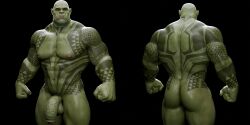 1boy 3d ass balls bara barazoku big_balls big_penis male male_focus male_only muscular muscular_male orc penis solo solo_focus solo_male tattoo voluox