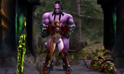 1girls 3d ahe_gao anal anal_penetration anal_sex bent_over blizzard_entertainment blonde_hair blood_elf equine_penis eredar horsecock huge_cock interspecies light-skinned_female light_skin megaspark purple_skin sex size_difference valeera_sanguinar warcraft world_of_warcraft