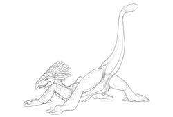 2015 artonis boga female feral lizard looking_at_viewer looking_back presenting pussy pussy_juice raised_tail reptile scalie sketch solo star_wars