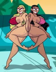 2girls big_breasts breasts bust busty chest curvaceous curvy curvy_figure danny_phantom dark-skinned_female dark_hair dark_skin dawna_fenton dawna_phantom feet female female_focus hips hourglass_figure huge_breasts human large_breasts legs light-skinned_female light_skin mature mature_female multiple_girls nickelodeon one_leg_up original_character paulina_sanchez samperez slim_waist star_(danny_phantom) tan-skinned_female tan_body tan_skin tanned thick thick_legs thick_thighs thighs voluptuous voluptuous_female waist wide_hips