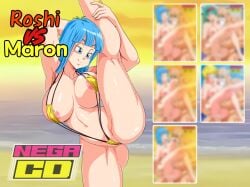 blue_eyes blue_hair dragon_ball dragon_ball_super dragon_ball_z edit maron master_roshi megacd muten_roushi sano-br yellow_bikini