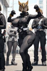 ai_generated armor armored_female breasts female female_only helmet kamen_rider kamen_rider_geats_(series) kamen_rider_na-go large_breasts thick_thighs thighs