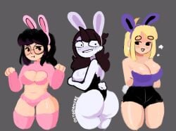 3girls big_ass bunny_ears bunny_girl jaiden jaiden_animations lilypichu nipple_slip octoramune savannahxyz youtube youtuber