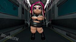 3d agent_8_(splatoon) animated big_belly big_breasts big_butt big_thighs bloated_belly bloating fat inflation octoling octoling_girl splatoon splatoon_2 splatoon_2:_octo_expansion