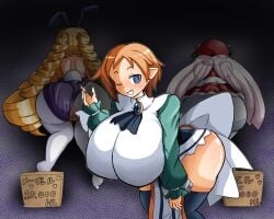 anus archer_(disgaea) ass asshole big_ass big_breasts bimbo breasts bunny_girl censored disgaea disgaea_rpg facing_away gasotaxok gigantic_ass gigantic_breasts huge_ass huge_breasts hyper_breasts large_ass large_breasts magic_knight_(disgaea) meaver_(disgaea) nippon_ichi_software noel_(disgaea) presenting presenting_ass prostitution pussy santa_costume