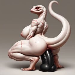 ai_generated anal ass chioni dildo dildo_in_ass female furry gecko lizard lizard_girl naked naked_female nude nude_female oc original_character scalie_humanoid sex_toy