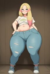 ai_generated bottom_heavy gvukub mina_(pokemon) nintendo pokemon thick_thighs wide_hips