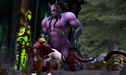 1girls 3d ahe_gao anal anal_penetration anal_sex blizzard_entertainment blonde_hair blood_elf equine_penis eredar horsecock huge_cock interspecies light-skinned_female light_skin megaspark purple_skin sex size_difference valeera_sanguinar warcraft world_of_warcraft