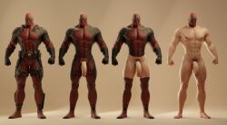 1boy balls bara barazoku big_penis deadpool light-skinned_male light_skin male male_focus male_only marvel mask masked masked_male muscular muscular_male penis solo solo_focus solo_male voluox wade_wilson