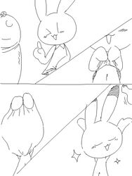 animal_yokocho blush comic exed_eyes female iyo lagomorph male mammal penis rabbit