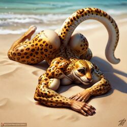 ai_generated alien ass beach big_breasts feline feline_humanoid furry lagato lizard lizard_humanoid naked naked_female nude nude_female