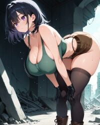 2025 ai_generated bakunyuu belt big_ass black_hair booty_shorts breasts brown_shoes brown_shorts cleavage curvy curvy_milf green_tank_top gros_seins hanging_breasts huge_breasts lingerie milf oppai purple_eyes rio_yuki rio_yuki_ai_illustration sagging_breasts seins short_hair short_shorts shorts sleveeless_shirt socks stockings stockings_thigh_highs tank_top tetas_grandes tetona thick_thighs titties voluptuous yuuki_rio