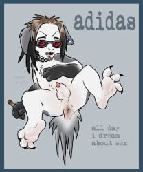 anthro anus braille_(morguepimp) chibi chibifur curling_toes dreadlocks drugs eyewear facial_hair feet glasses hi_res jewelry male marijuana morguepimp necklace paws puffy_anus shocked sideburns smoking solo_focus spread_toes sunglasses toes tooth_gap