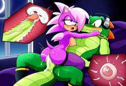 ai_generated ass breasts from_behind sex sonia_the_hedgehog sonic_(series) vaginal_penetration vector_the_crocodile