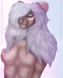 absurd_res aloun aloun_art anthro breasts felid feline female female_focus furry headshot_portrait hi_res lion mammal pantherine portrait solo