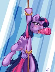 dildo equine female feral friendship_is_magic fur hair horn mammal my_little_pony oral penetration purple_eyes purple_fur purple_hair pussy pussy_juice restrained rope saliva sex sex_toy sharpy solo stomach_bulge twilight_sparkle_(mlp) unicorn vaginal_penetration wet