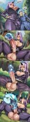 1boy 1other ai_generated anus black_horns blue_hair blush bodysuit breasts choker cleavage comic covered_nipples covered_testicles cum donbeboys english_text erection fellatio female femboy futa_on_femboy futa_on_male futa_on_monster futanari grass heart height_difference high_ponytail horns huge_breasts huge_cock huge_testicles instant_loss jewelry large_breasts large_penis large_testicles long_hair nature nipples onahole onahole_transformation oni open_mouth oral outdoors penis ponytail precum purple_eyes purple_hair rimuru_tempest rimuru_tempest_(slime) shion_(tensei_shitara_slime_datta_ken) single_horn sissy sitting size_difference slime slime_(creature) slime_monster slime_transformation speech_bubble spread_legs tall_female tensei_shitara_slime_datta_ken testicles tongue tongue_out torn_clothes transformation trap tree uncensored veiny_penis