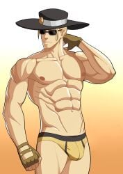 bara bulge guilty_gear jockstrap johnny_(guilty_gear) male male_nipples male_only muscular_male nipples underwear zhadoiz