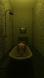 3d 3d_(artwork) akidia bathtub batman_(series) completely_naked completely_naked_female completely_nude completely_nude_female dc dc_comics female harley_quinn horror human naked_female pale_skin tagme