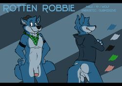 1boy anthro balls canine flaccid male male_only mammal model_sheet penis robbie robbie_(rotten_robbie) rotten_robbie solo wolf