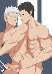 anal anal_sex balls bara cum erection gay gay_anal gay_sex katekyo_hitman_reborn katekyo_hitman_reborn! male male/male male_nipples male_only male_penetrated male_penetrating_male muscular_male nipples nude penetration penis sasagawa_ryohei sex yamamoto_takeshi zhadoiz