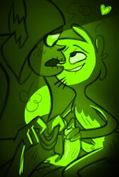 2boys dark_background gay gay_sex glowing_eyes glowing_genitalia glowing_penis hand_on_penis handjob lord_hater male male_only non-human non-human_only shy shy_male smiling toony touching_penis wander_(wander_over_yonder) wander_over_yonder