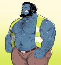 bara bara_tiddies bara_tits big_chest juicestandmango male male_only orc orc_male slug_(juicestandmango)