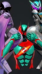 1boy 2girls 3d agent_six_(kamen_rider_zeztz) ass ass_on_head baku_yorozu big_ass big_breasts breasts crossover erection female female_only helmet heroine holding_weapon kamen_rider kamen_rider_zeztz kamen_rider_zeztz_(series) kanisuka_rita koikatsu kureha_miyamoto large_ass large_breasts lord_invoker lord_six miyamoto_kureha muscular_female ohsama_sentai_king-ohger panic_capsem papillon_ohger precum super_sentai superhero superheroine supervillainess thick_thighs thighs tokusatsu villainess