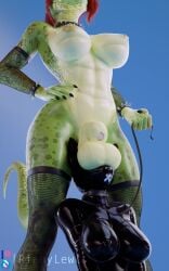 3d 3d_(artwork) 5:8 animal_genitalia anthro areola armwear balls breasts clothing collar digital_media_(artwork) domestic_cat duo elbow_sleeves english_text felid feline felis fishnet_armwear fishnet_clothing fishnet_legwear fishnet_stocking fully_sheathed genitals green_body green_scales gynomorph gynomorph/gynomorph hi_res intersex intersex/intersex latex latex_clothing latex_mask latex_skinsuit leash legwear mammal mask meme nipple_piercing nipples non-mammal_breasts piercing reptile rinny rinny_(character) romantic romantic_couple scales scalie sheath skinsuit snake spiked_collar spikes tabby_cat tail tea_bagging text these_aren't_my_glasses tight_clothing