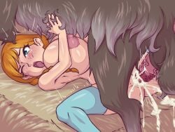 ahe_gao anna_(frozen) bosomancer centaur cervid_taur crossover cum cum_in_pussy cum_inside deer_taur disney disney_princess frozen_(film) futa_on_female futanari hay huge_breasts monster_girl monster_girl_encyclopedia white_horn_(monster_girl_encyclopedia)