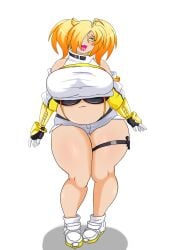 blonde_female blonde_hair breasts codeyumi cosplay elegg_(nikke) elesa_(codeyumi) goddess_of_victory:_nikke gyaru huge_breasts legs original original_character plump thick_thighs thighs twintails