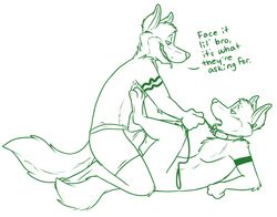 anthro bobbie brothers bulge canine clothing collar duo erection furry furry_only gay incest leash male mammal penis robbie robbie_(rotten_robbie) rotten_robbie sibling underwear wolf