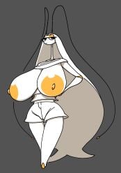 anthro female female_only huge_areolae huge_breasts massive_breasts nintendo nipples nsfwoaf partially_clothed pheromosa pokémon_(species) pokemon pokemon_(species) saggy_breasts topless