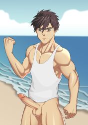 balls big_balls big_penis erection full_metal_panic male_nipples nipples penis sousuke_sagara zhadoiz