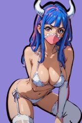 1girls ai_generated bare_arms bare_legs bare_shoulders bare_thighs big_breasts bikini bikini_bottom bikini_top clothed clothing color female female_focus female_only hi_res horns large_breasts light-skinned_female light_skin long_hair looking_at_viewer mask multicolored_hair one_piece pink_eyes redpostit shounen_jump solo solo_female tagme thick_thighs ulti_(one_piece)