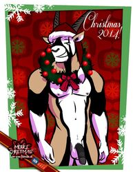 1boy 2014 antelope anthro balls bgn christmas holidays jamie_the_oryx male male_only mammal oryx penis solo