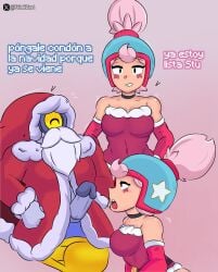 1boy 1girls brawl_stars christmas european_mythology folklore frinkzart incest_(lore) janet_(brawl_stars) mythology public_domain santa_claus stu_(brawl_stars) supercell