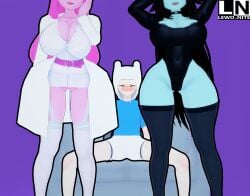 adventure_time big_ass big_breasts bonnibel_bubblegum cartoon_network finn_mertins finn_the_human hidden_eyes image_set koikatsu lewd_nite marceline marceline_abadeer marceline_the_vampire_queen outline princess_bubblegum simple_background stylized tagme thick thick_thighs vampire