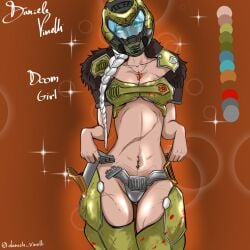 doom doom_eternal doom_slayer_(doom) drawing fanart white_hair
