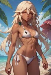 ai_generated beach bikini female guilty_gear justtnp looking_at_viewer ramlethal_valentine video_games