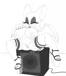 anthro anus areola bat big_breasts breasts erect_nipples female high_heels huge_breasts mammal nipples nude platform_heels pussy ravnic rouge_the_bat sega solo sonic_(series) stripper_heels wings