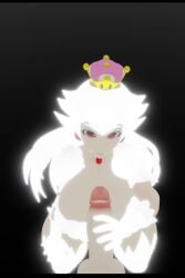 1boy 1girls 2:3 3d 3d_animation animated big_breasts big_thighs boosette breasts crown curvy earrings female female_focus first_person_view gloves hamo_xxx handjob high_heels light-skinned_female light_skin long_hair looking_at_penis looking_at_viewer looping_animation mario_(series) nintendo penis pointy_ears red_eyes shorter_than_10_seconds sound stockings thick_thighs thighs vertical_video video white_hair wide_hips