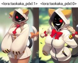 ai_generated big_breasts blazblue catgirl female looking_at_viewer taokaka video_games zoochman