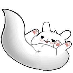 alpha_channel animated anus ass bongo_cat feral lidded_eyes low_res meme presenting presenting_hindquarters rain_world resachii sigma_malr simple_animation simple_background slugcat tongue transparent_background videocult white_body x_anus