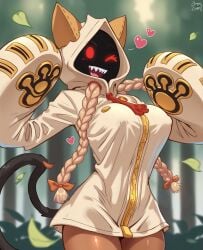 ai_generated big_breasts blazblue catgirl female looking_at_viewer taokaka video_games zoochman